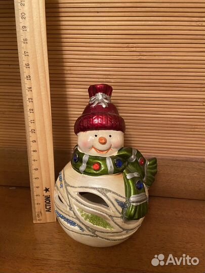 Подсвечник статуэтка снеговик