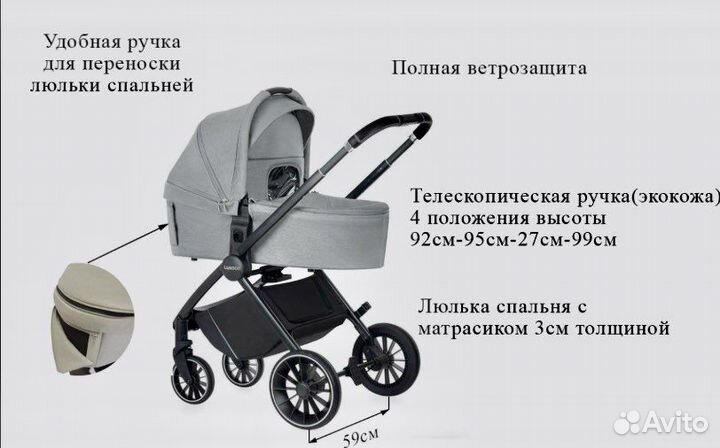 Коляска luxmom 3в1(состояние новой,очень легкая)