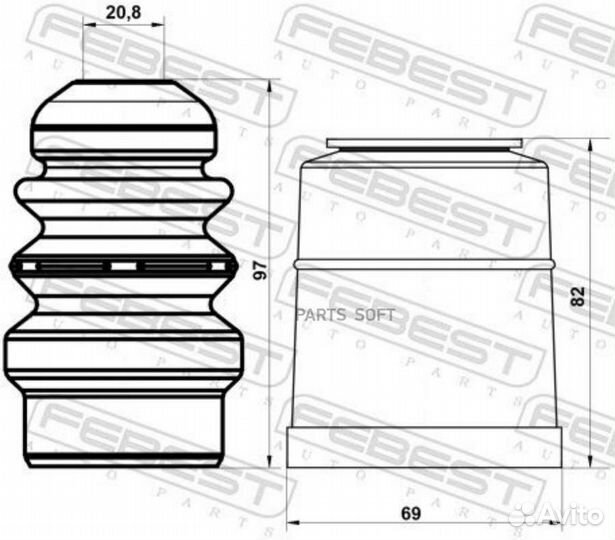 Febest adshba4iifkit Пыльник переднего амортизатор