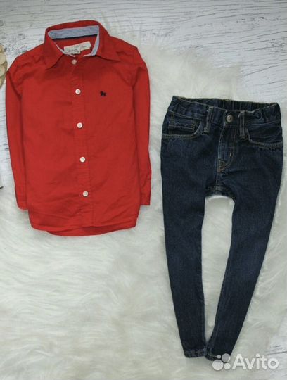 Рубашка и джинсы 98