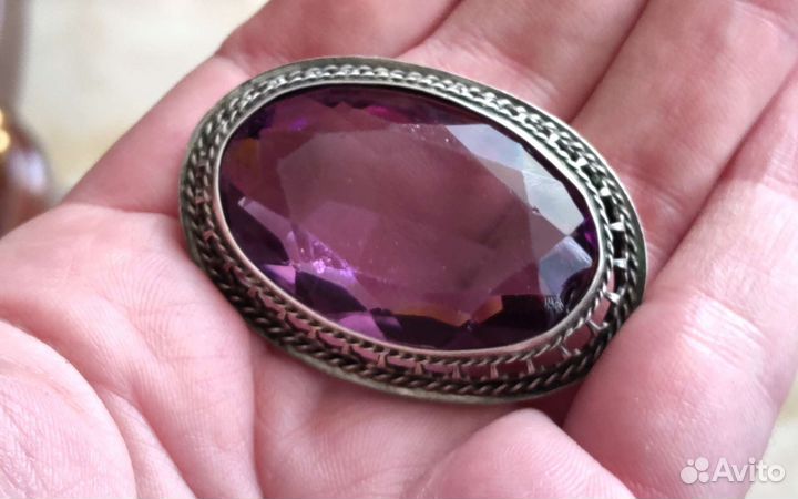 Серебряная брошь СССР