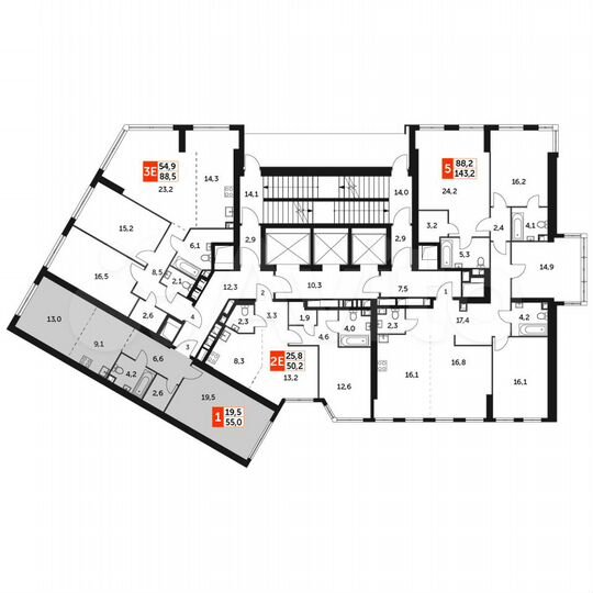 1-к. квартира, 55 м², 40/47 эт.