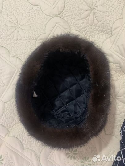 Шапка-ушанка норковая с кожей 56 - 58 размера
