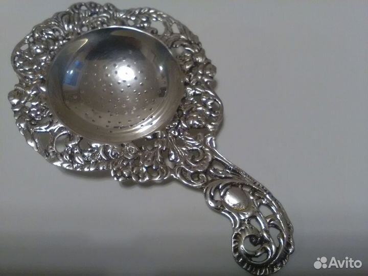 Серебряное ситечко и подставка под него, 830, Швец