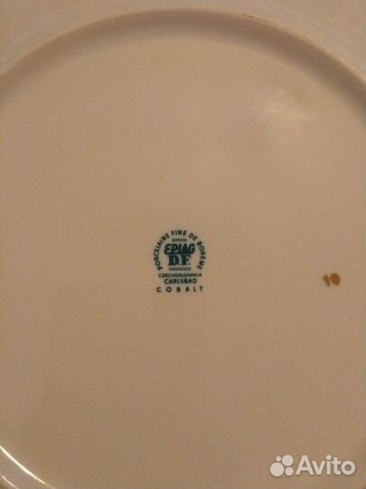 Сувенирные тарелки Carlsbad кобальт/золото