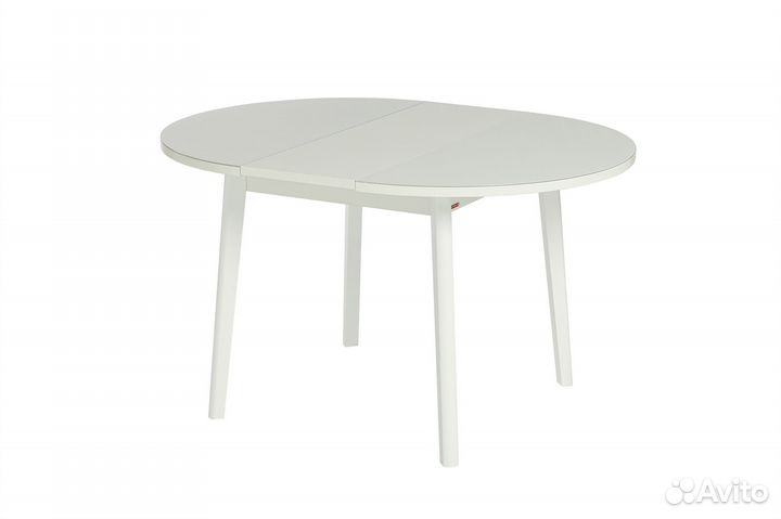 Стол круглый юпитер 100+34*100 белый/белый/стекло