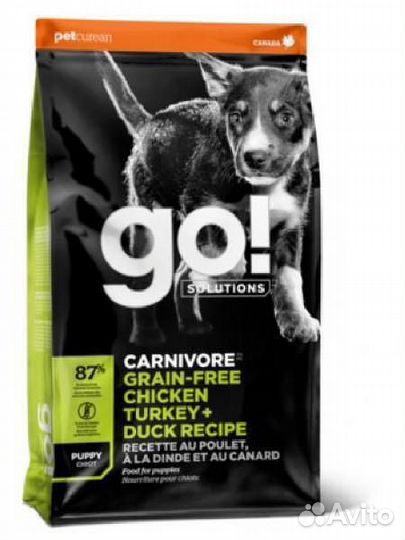 GO Беззерновой для Щенков всех пород 4 вида мяса: