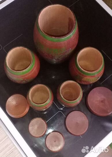 Деревянные бочонки с крышками 5 шт