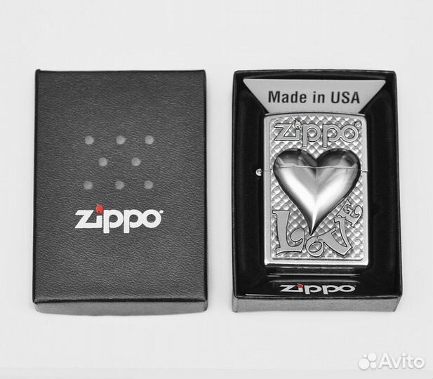 Зажигалка Zippo 207 Love Heart Emblem Оригинал