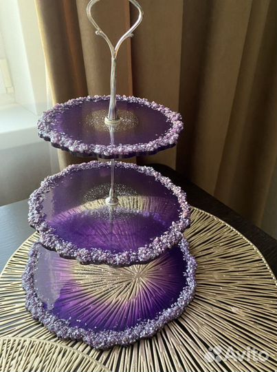 Фруктовница этажерка посуда из эпоксидной смолы