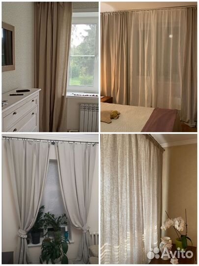 Шторы скатерть салфетки льняные