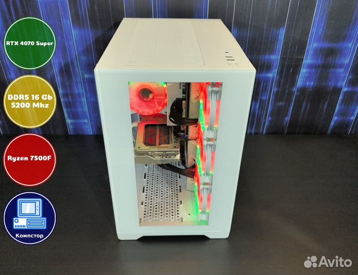 Сборка мощного пк AMD7500F-RTX4070SUP-16DDR5-WTV9014