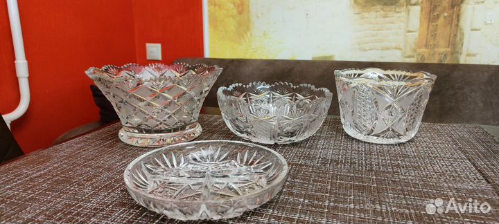 Немецкий хрусталь вазы, салатники, конфетницы