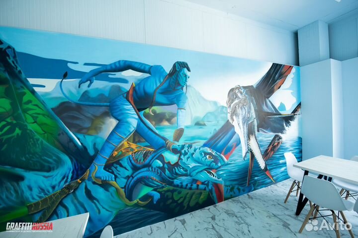 Картина в интерьере, роспись кальянной, рисунок