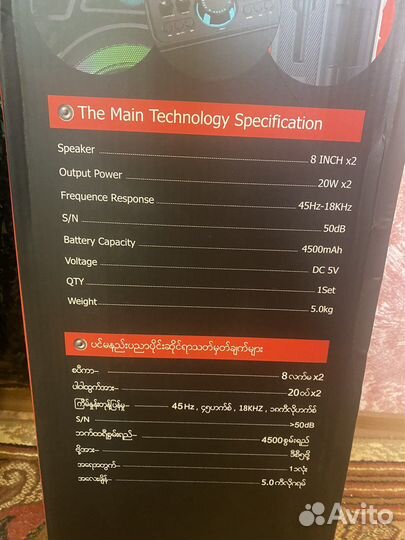 Мощная колонка с караоке и радио