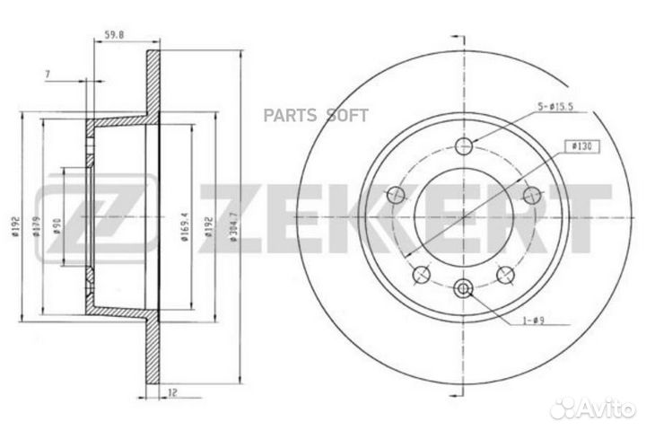 Диск торм. зад. Opel Movano 98- Nissan Interstar