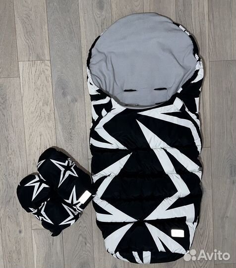 Зимний конверт в коляску mansita + варежки