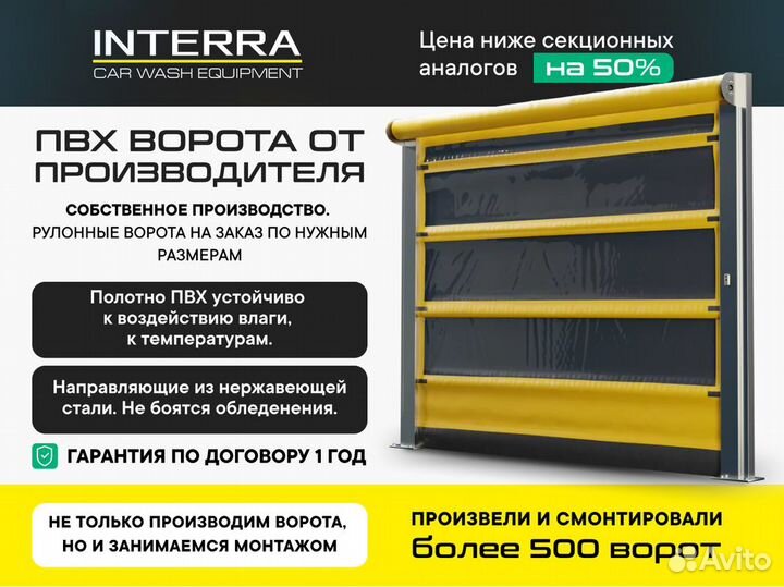 Ворота для автомойки подъемные