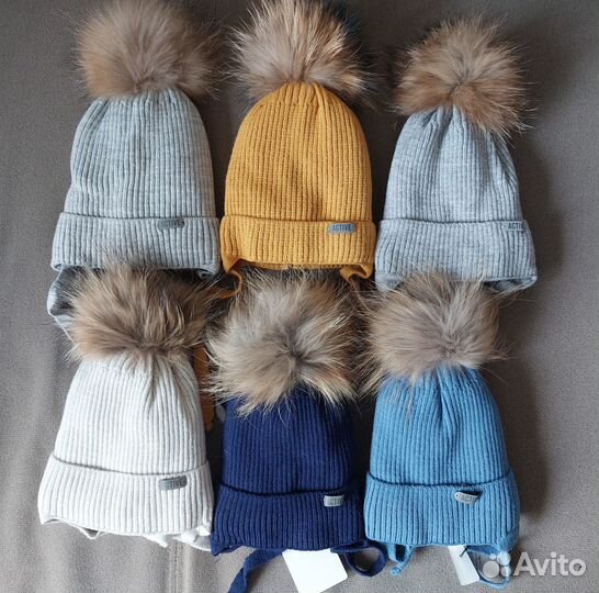 Новая зимняя шапка с помпоном 50 см