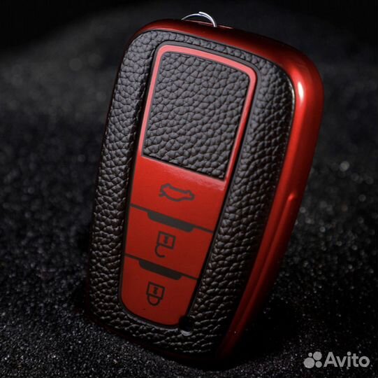 Чехол на не выкидной ключ TPU Toyota / Тойота red