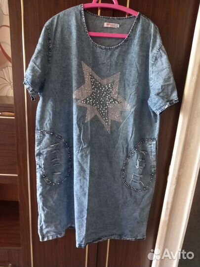 Джинсовое платье 58 60