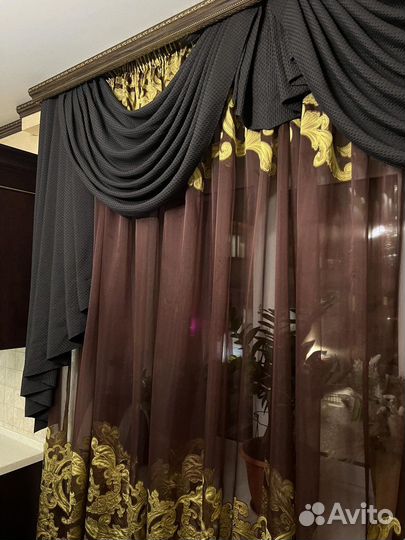 Шторы с ламбрекеном бу