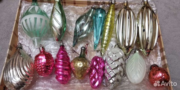 Елочные игрушки стекло СССР