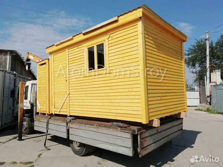 Вагончик бытовка строительная с установкой