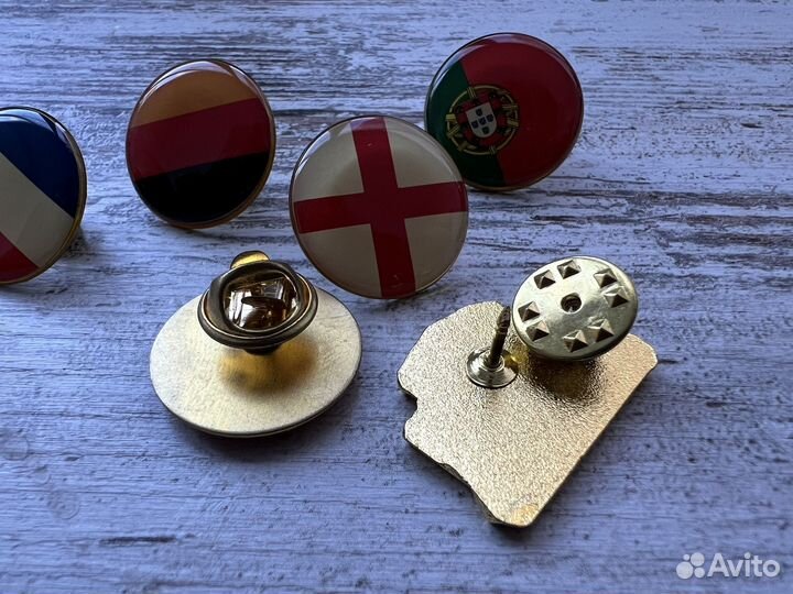 Значки флаги стран, 6 шт