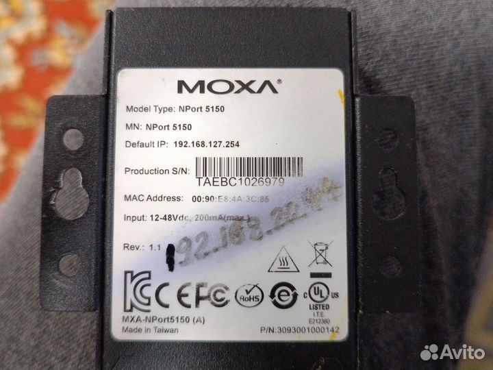 Преобразователь Ethernet moxa Nport 5150