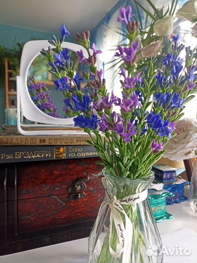 Лаванда из холодного фарфора, букет для вазы