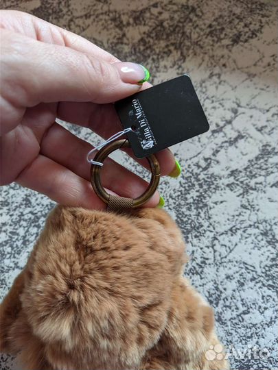 Брелок Зайчик из натурального меха