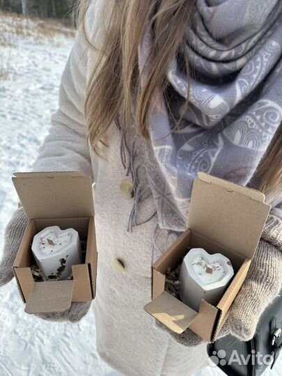 Свеча сердечко набор подарочный