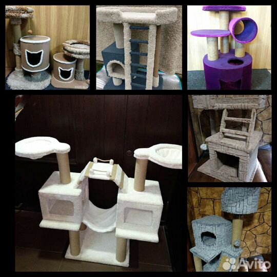 Дом для кошки, готовые когтеточки