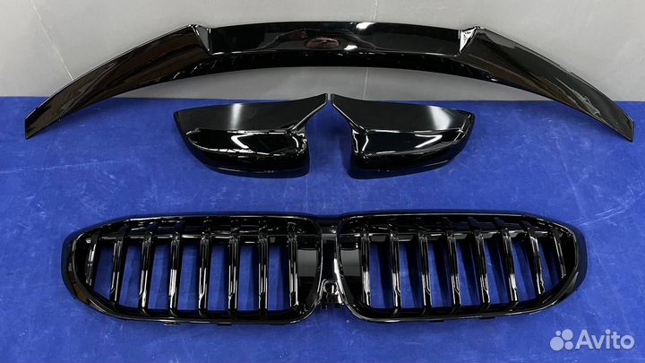 М спойлер, крышки зеркал, ноздри. BMW G20