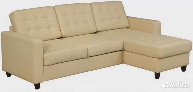 Угловой кожаный диван-кровать Камелот дизайн 1