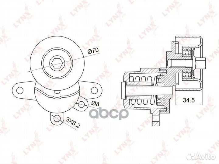 PT-3028 ролик натяжной c механизмом натяжения