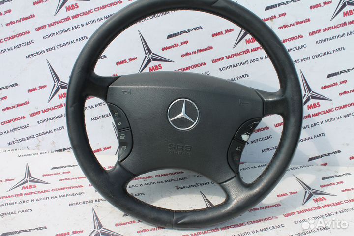 Руль Мерседес w220 с подушкой черный