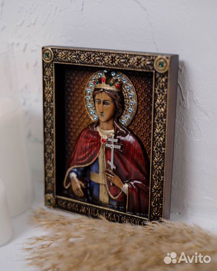 Икона Святой Великомученицы Екатерины 15х12 см
