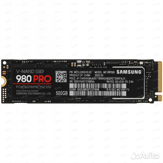 Samsung 980 PRO 500 гб NVMe M.2 SSD