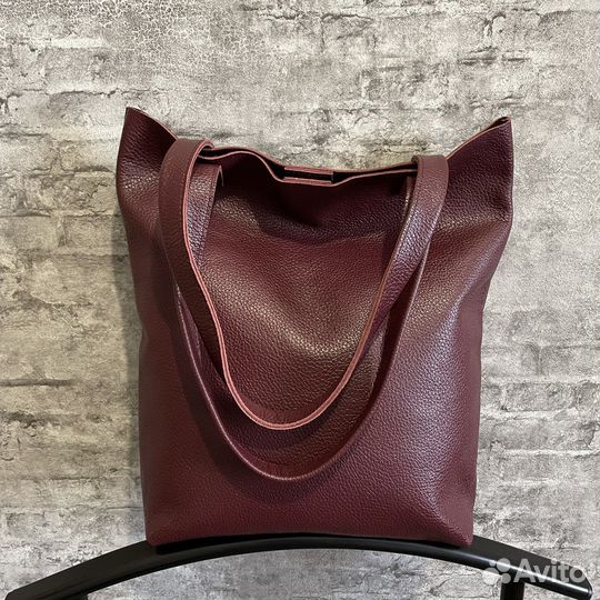 Сумка шоппер натуральная кожа