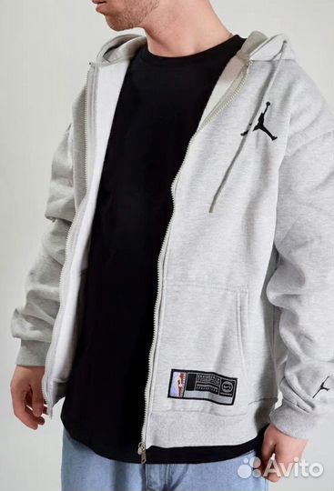 Зип Худи Jordan NBA Grey
