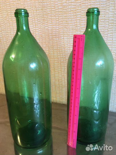 Бутыли стеклянные зеленые 2,75 л бу