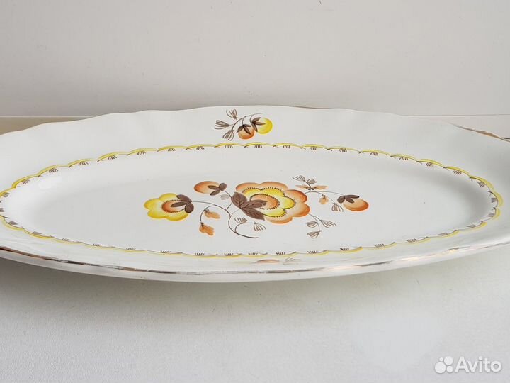 Селедочница зик Конаково Фарфор СССР Ручная роспис