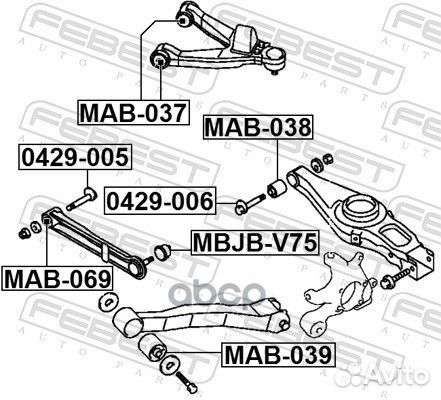 Болт эксцентрик mitsubishi pajero III 00-06