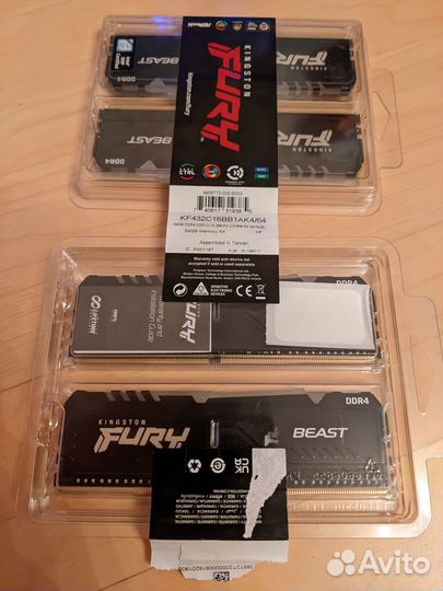 Kingston DDR4 4x16GB 3200MHz CL16 Fury Beast RGB