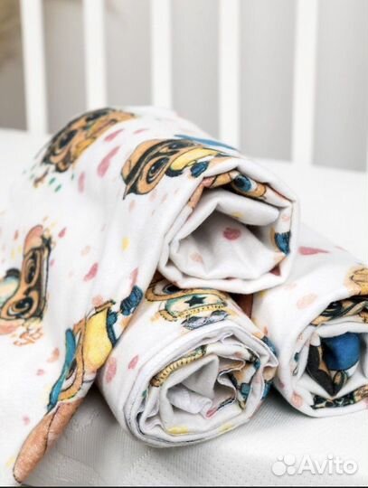 Пеленка фланелевая 90х120 см. 3 шт. Новый комплект