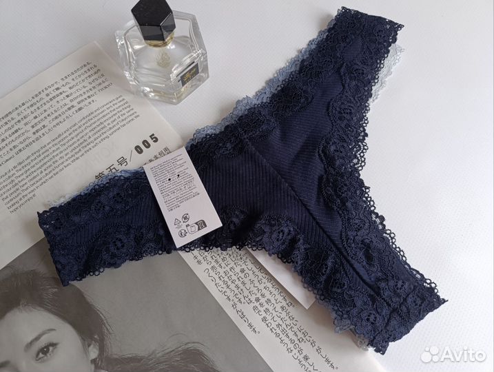 Трусы женские hm XS, хлопок, бразилиана