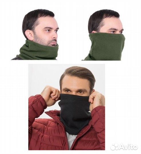 Шарф-труба баф олива и черный