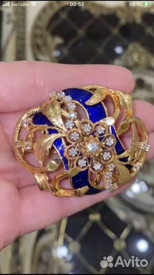 Броши с эмалью, с бриллиантами